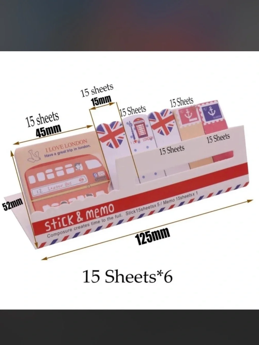 $2 London Sticky notes $2 WITH ANY $10 ORDER OR MORE